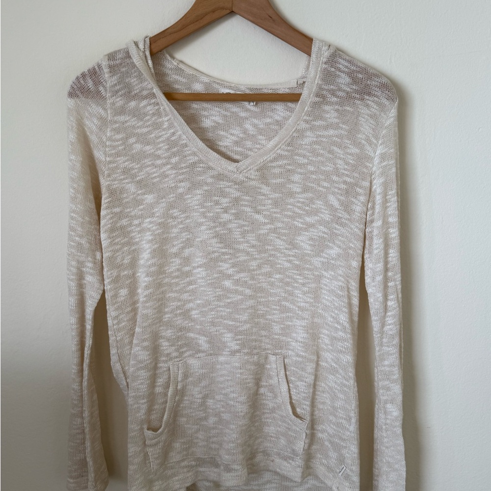 Volcom Cream V-Neck Sheer Hoodie